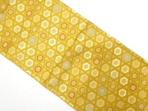 アンティーク　花亀甲模様織り出し袋帯（着用可）